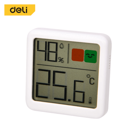เครื่องวัดอุณหภูมิในห้อง DELI EDL336013K-WH-01 ช่วงการ-10 ถึง 50°C สีขาว_0